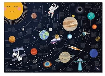 Close Up Universum XXL Poster | Für Kinder | Detailreich & liebevoll gestaltet | handgezeichnete und coloriertes Universum | Lernposter | 140 x 100 cm