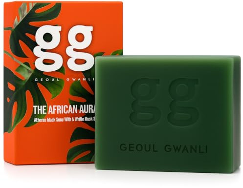Authentic Raw African Black Soap 110 g – Organic Detoxifying & Moisturizing Bar for Acne, Eczema & Psoriasis | Vegan, Natural Ingredients Subtle White Musk Fragrance