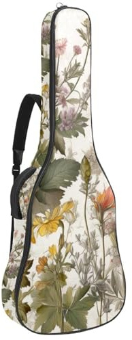 Gepolsterte Gitarrentasche mit buntem Schmetterlingsmuster, schützende Akustikgitarre, Gigbag für E-Bass, Konzertgitarre, Mehrfarbig 04, 42.9x16.9x4.7 in, Lässiger Tagesrucksack
