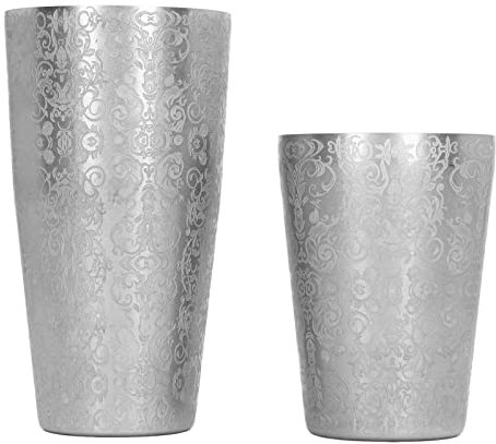 Cocktail Shaker Boston Shaker Set Engraved Design 304 Stainless Steel for Bar Bartender