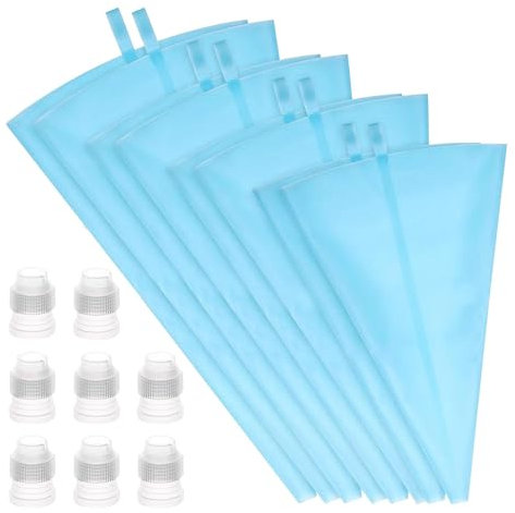 Set sac à poche e beccucci per glassa,Sac à poche e beccucci - Set di sac à poche riutilizzabili con beccucci per glassa - Robusto kit di tubazioni per glassa per decorare torte, set di decorazioni pe