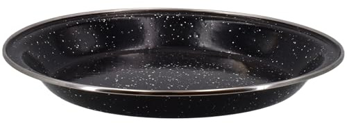 Quickdraw Enamel Camping Plate – Durable 24cm Lightweight Metal Plates with Enamelled Coating & Stainless Steel Rim – Ideal for Camping, Hiking, Travel, Outdoor Kitchen