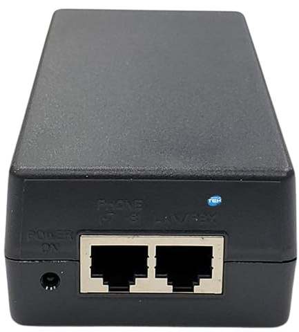 SIMPLETEK - Alimentatore PoE 1151C1 | 48V 417mAh per Sistemi VoIP | Compatibile con Avaya 46XX, 56XX, 96XX | 2 x RJ-45, Nero