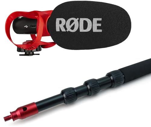 Rode Videomic Go II Helix Caméra directionnelle USB avec Keepdrum Boompole
