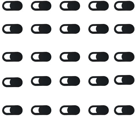 Leloco Webcam Abdeckung 25 Stück, Kamera Abdeckung Handy, Laptop, Laptop Kamera Abdeckung für Laptop, Computer, Smartphone, PC, Schutz Ihrer Privatsphäre(Schwarz)
