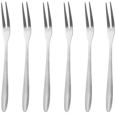 tiyiyok 6 Stück Kleine Gabeln, Obstgabeln, Kuchengabeln, Party Besteck, Edelstahl Gabeln, Abgerundete und Glatte Kanten, Perfekt für Familien, Restaurants, Hotels, etc