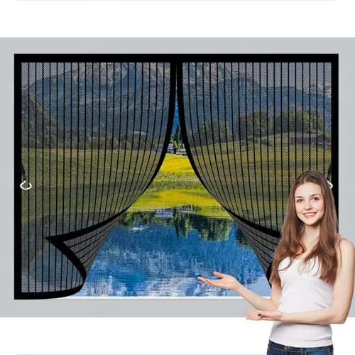 Mosquitera Puerta Magnetica 95 x 245 cm Protección Contra Insectos, Malla Fina, Mantiene El Aire Fresco, Mosquitera Magneticas para Puerta de Balcón, de Patio, Negro