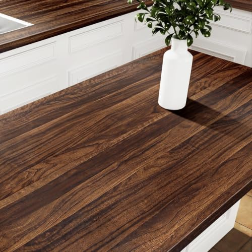 Stickyart Möbelfolie Holzoptik Selbstklebend Braun Matt Vinyl Folie Für Möbel Dunkles Holz 90cm x 400cm Selbstklebende Tapete Holzoptik Vintage Klebefolie Möbel Holz Natur Arbeitsplatte Folie Küche