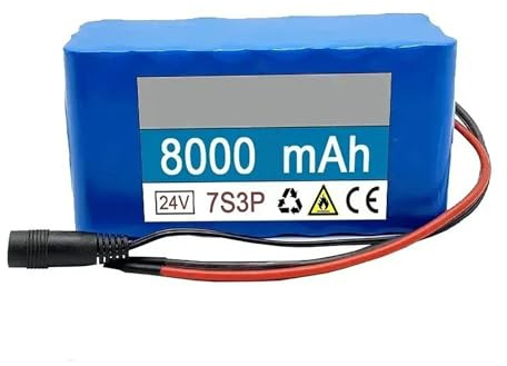 BDBLFLTZ Batterie Lithium-ION 24 V 8 Ah, 7S3P, pour vélos électriques, avec Chargeur 29,4 V 2 A, BMS intégré, pour Scooters électriques Auto-équilibrés T