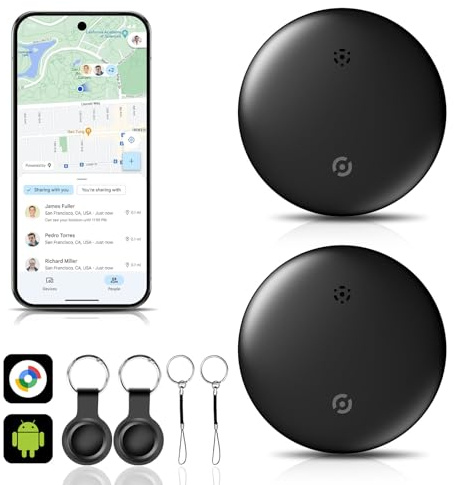 Bluetooth Tracker per Android con Google Trova il mio dispositivo, Trova chiavi e posizionamento bagagli, IP66 impermeabile, batteria sostituibile, segnale forte da vicino, per chiavi, borsa, valigia