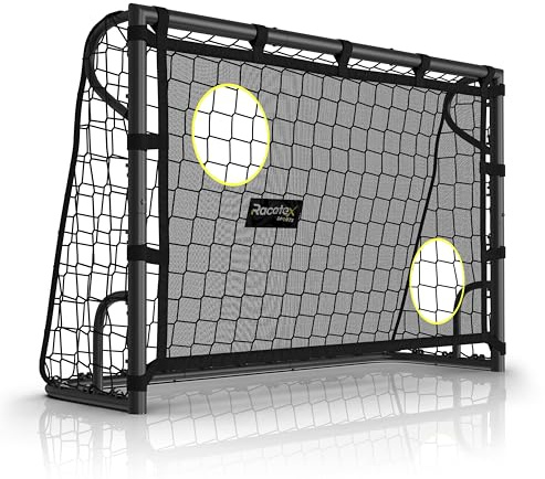 Racetex Fussballtore für Garten Kinder [MIT TORWAND] – Robustes Fußballtor Kinder und Erwachsene mit Stahlrahmen Front und wetterfestem Fußballnetz – Das Fußball Tor für den Garten