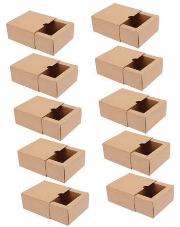 Parliky 10 Stück Teiliges Faltbare Geschenkboxen aus Kraftpapier Stabile Schachteln Design Vielseitig für Schmuck Kerzen und Kleine Geschenke Tragbar und Handfreundlich für