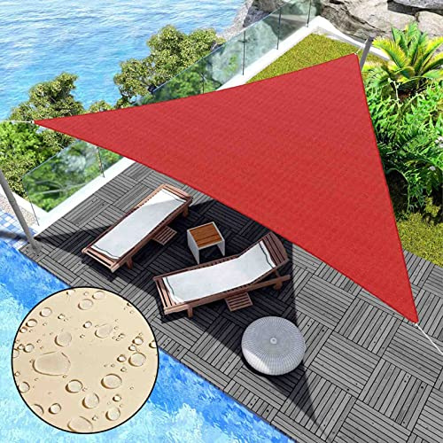 Toldo triangular impermeable para jardín y balcón, incluye cuerdas de sujeción, resistente a la intemperie, 95 % de protección UV, perfecto para exteriores