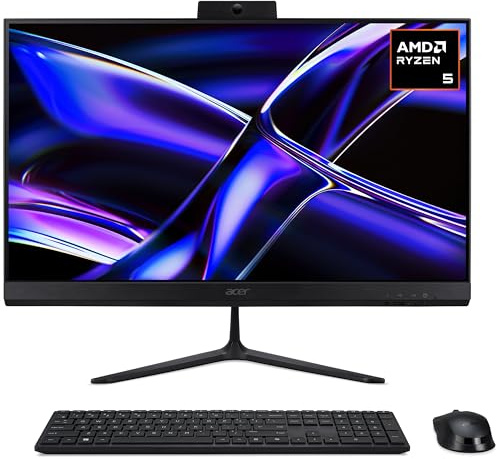 Acer Aspire C24-B Copilot+ All-in-One Desktop PC - AMD Ryzen 5-340, 16GB, 1TB SSD, Integrated AMD Radeon Graphics, 23.8 120Hz Full HD Display, Windows 11, Black