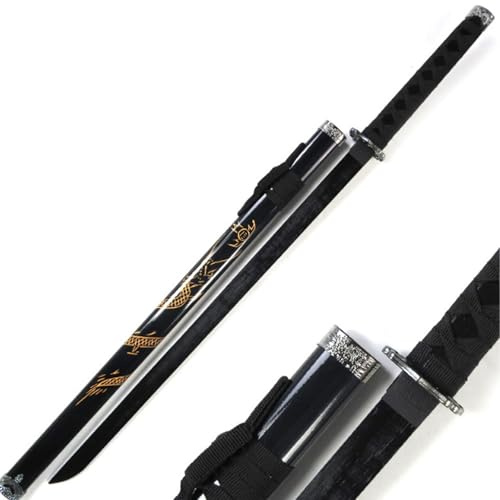 Samurajsvärd, böjd träningsbokken med mantel, Katana rekvisita för cosplay, display och samlingsdekor