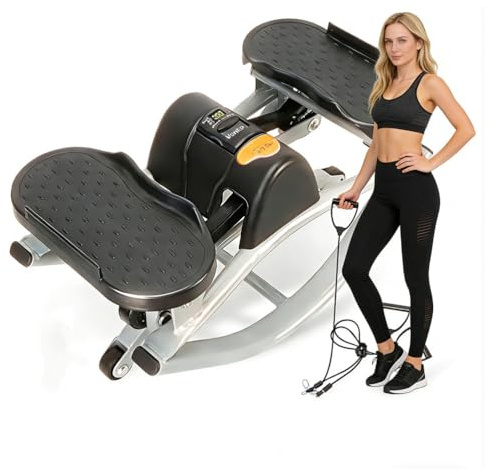 HSXMY Rock Stepper Side to Side for Legs Glutes,Mini Rocking Stepper Exercise Machine,Compact Stair Steppers with LCD Monitor&Anti-Slip Mat,Low-Impact Home Workout,220 LBS Weight Capacity
