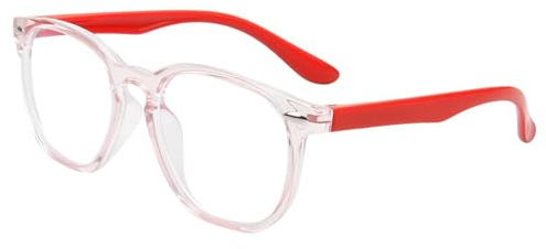 Volink Children Fake Fashion Glasses, Kids Pretend Glasses for Cosplay Nerd Glasses Blue Light Blocking Glasses Lightweight Computer Glasses Prevent Eyestrain for Watching TV Looking at Mobile Phone
