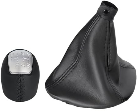 BLO2BIRO 6 Speed Gear Shift Knob Gaiter Black Boot for IVECO for Daily IV V VI 2008-2017 PU Leather and ABS Plastic Gearstick Gaitor Boot Kit