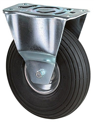 BS-Rollen Transportgeräte-Bockrolle, Gummi schwarz, Durchm. 400 mm, Traglast 250 kg, Rollenlager, Anschraubplatte
