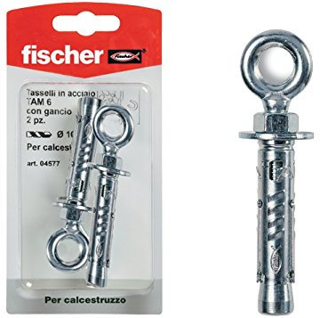 FISCHER - Tassello multiuso con occhiolo, Confezione da 2 pz, Variante: M6