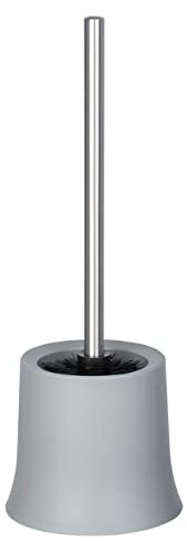 WENKO WC-Garnitur Mod. Basic, offener Toilettenbürstenhalter für das Badezimmer und die Gäste-Toilette, inkl. Toilettenbürste, aus mattiertem Kunststoff, Maße (B/T x H): Ø 14 x 38 cm, Grau