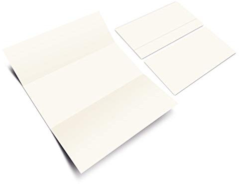 25 Blanko Klappkarten DIN Lang Wickelfalz Naturpapier 300 g/qm Set Papier wählbar