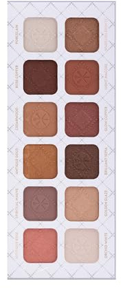 Lidschatten-Palette Matt, Shimmer, Glitzer, Nudetöne - Romantic Baroque Make-Up - Inkl. 12 Romantischen Nude Farben & Rosegold - Vegane Profi Liedschattenpalette