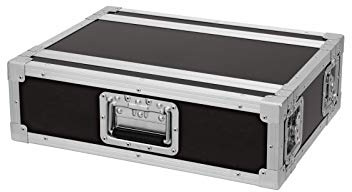 Roadinger Rack Profi, 3 HE, 25 cm tief | PRO Flightcase für 483-mm-Geräte (19) | 2 abnehmbare Deckel | 9 mm mehrschichtig verleimtem Birkenmultiplexholz, dunkelbraun laminiert