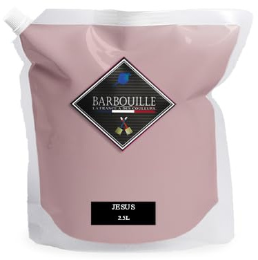 Peinture Rose Poudré Acrylique Jésus - Effet Mat-Poudré - Peinture Mur & Plafond - Lessivable - Séchage En 30 min - COV A+ - Fabriquée En France - 2,5 L - BARBOUILLE