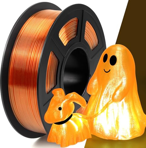 IEMAI PETG Filament 1.75mm, Transparent PETG Orange 1Kg, High Speed 3D Drucker Filament, Maßgenauigkeit +/- 0,02 mm, Geeignet für den Druck von Lampenschirmen Dekorationen