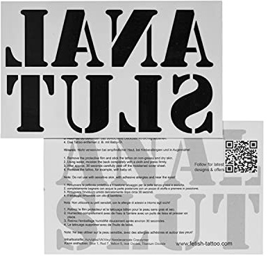 2 x Anal Slut Tattoo - Schriftzug in schwarz - Sexy Kinky Fetisch Tattoo (2)