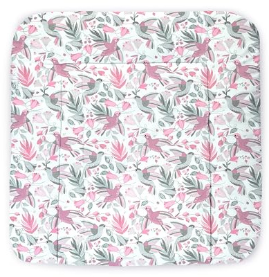 Balbina Wickelunterlage Wasserdicht Wickeltischauflage Wickelauflage baumwolle 70x70 cm Kolibri rosa