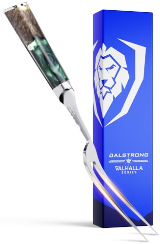 Dalstrong Meat Fork - 7.7 inch - Valhalla Series - High Carbon Steel BBQ - Professional Barbecue Carving Fork- Celestial Resin & Wood Handle - Kitchen Utensils - Two Pronged Fork