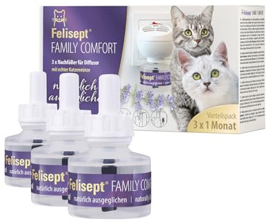 Felisept Family Comfort Nachfüllflakon 3 x 45ml Entspannungsmittel im Mehrkatzenhaushalt - Beruhigungsmittel für Katzen - Katzen Beruhigungsmittel mit natürlicher Katzenminze ohne Pheromone Katzen | Entspannungsmittel & Beruhigungsmittel für Katzen, Katzen Beruhigungsmittel mit natürlicher Katzenminze ohne Pheromone