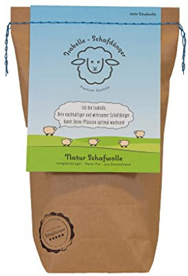 Natur Schafwolle - 100% Schafwolle, natürlicher Dünger aus Schafwolle (300g)