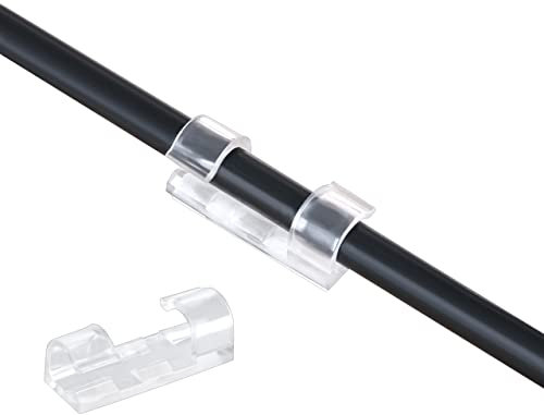 Mitavo 70 piezas Grapas para Cables Autoadhesivos, Soporte para Cables, Organizador de Cables, Guía de Cables, Clips para Cables, Gestión de Cables para Oficina, Escritorio, Piso, transparente