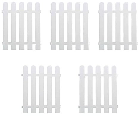 MISETA Garden Fence,Plastic Detachable Outdoor Rustproof Landscape Wrought Iron Wire Border Fencing Folding Patio Fences Flower Bed Barrier Section Panel 5PCS (Color : 40x50cm)