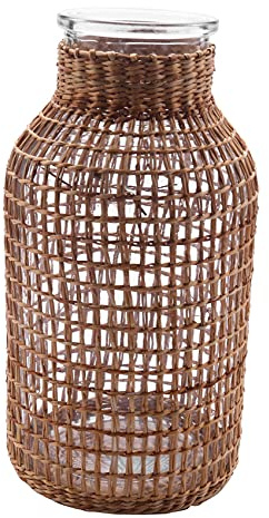 Qwertfeet Pot de Fleurs en Verre Paille Pot de Fleurs Japonais dans le Nordique Panier de Fleurs Contrat pour Plantes Aquatiques -L