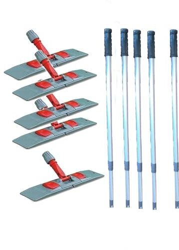 maxxi4you 5 x Klapphalter mit Teleskopstiel für Wischmopp Bodenreinigung Mopp 60 cm