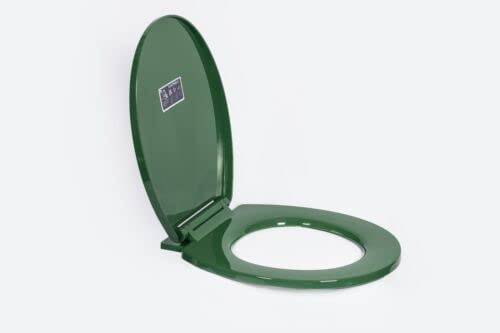 Top Home Solutions Soft Close Toilet Seat Bathroom Oval Shape - WC Heavy Duty Seats Anti Slam - with Quick Release for Easy Clean - Simple Top Fixing - L 415-440mm x W 357 mm (Dark Leaf)