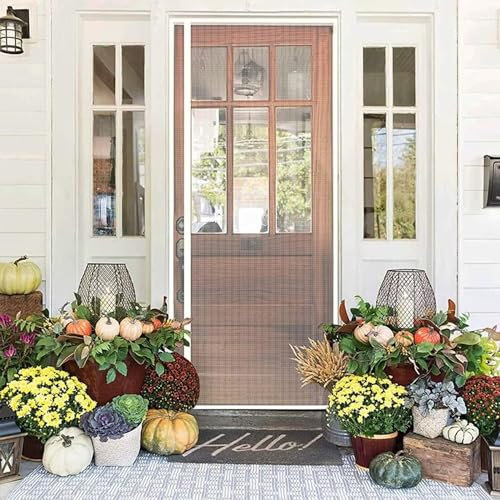 Magnet Fly Grille Door, 110x205cm Insect Protection Fly Curtain Magnet Door Curtains Nylon Buckle Assembly, Against Flies moskito Door Mosquito net