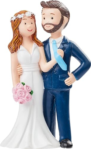 Hobbyfun Decoración de mesa de pareja de novios de polirresina