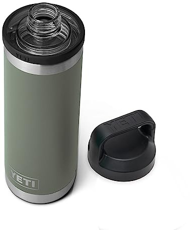Yeti Rambler 18 oz Bottle, Vacuum Insulated, Stainless Steel with Chug Cap, Camp Green