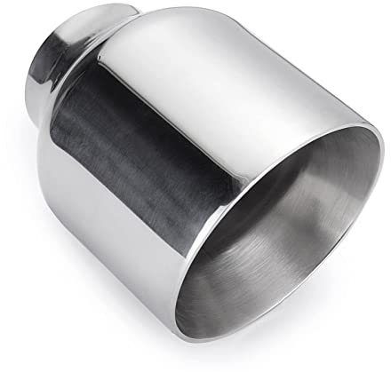 MBROS Auto Auspuff Endrohr 2 STÜCKE Universal Auto Auspuffrohr Auspuffblenden Auspuffrohr Endrohr Doppelwand Winkelschnitt Auslassdüse 63mm-101mm Schallrohr Auspuff