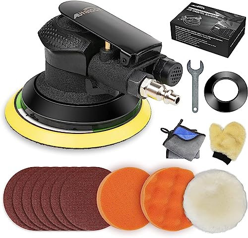 Autolock 2024 Mejora 5 Pulgadas Aire Lijadora Orbital Aleatoria, Lijadora Neumática De Palma Para Pulir Madera Metal, Y Trabajo De Carrocería, Da Sanders, Lijadora De Doble Acción