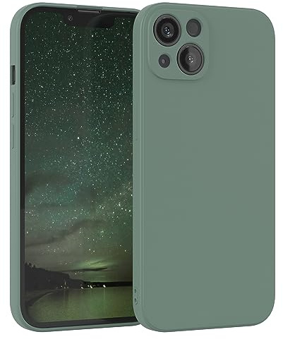 EAZY CASE - Silikonhülle für iPhone 13 Hülle Silikon Case Dunkelgrün weich stoßfeste Handyhülle Schutzhülle mit Kameraschutz Dünn Premium Schutz Cover TPU Phone Bumper in Mitternacht Grün Matt