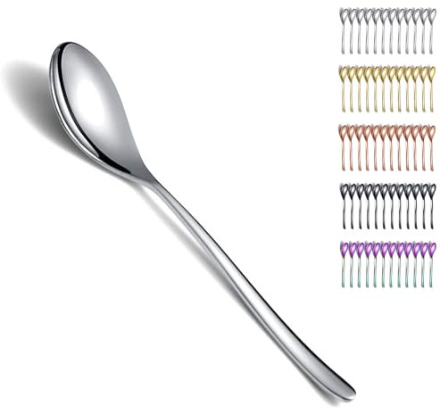 Kyraton Suppenlöffel 12 Stück, 20.3cm Tafellöffel aus Edelstahl, Küchenlöffel-Set, Menülöffel passend für jedes Abendessen, Familien, Café. Spülmaschinenfest