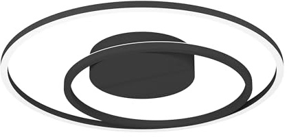 EGLO connect.z Smart Home LED Deckenleuchte Calagrano-Z, ZigBee | App und Sprachsteuerung Alexa, warmweiß-kaltweiß, RGB Backlight, dimmbare Metall Deckenlampe in Schwarz, Ø 45 cm