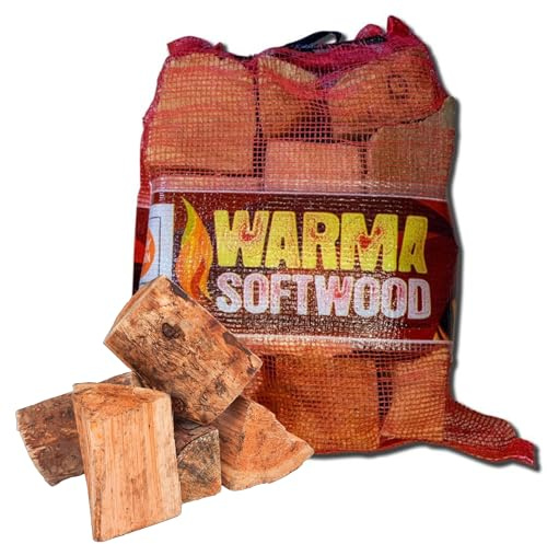 SAVING HUB Softwood Log Net - Firewood Logs Ready To Burn, Wood Burners, Stoves, Log Burners - Kiln Dried Wood Logs Fire Stoves - Fireplace Coal Burner Soft Wood Logs (1)