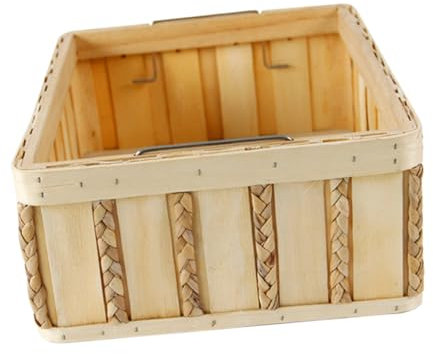 Alipis Holzkorb Holz-organizer Griff-design Aufbewahrungsbox Großraum-holzkistenkorb Für Kleidung Decken Aufbewahrungskorb